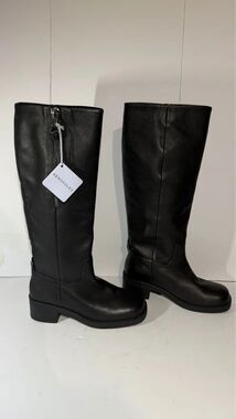Aerosoles Women’s Black  Knee High Riding Boot Zip Block Heel US 7.5